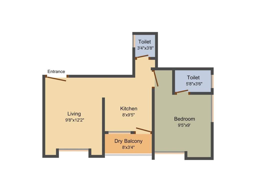 Swaraa Hanging Garden (1BHK+1T (459 sq ft) 459 sq ft)