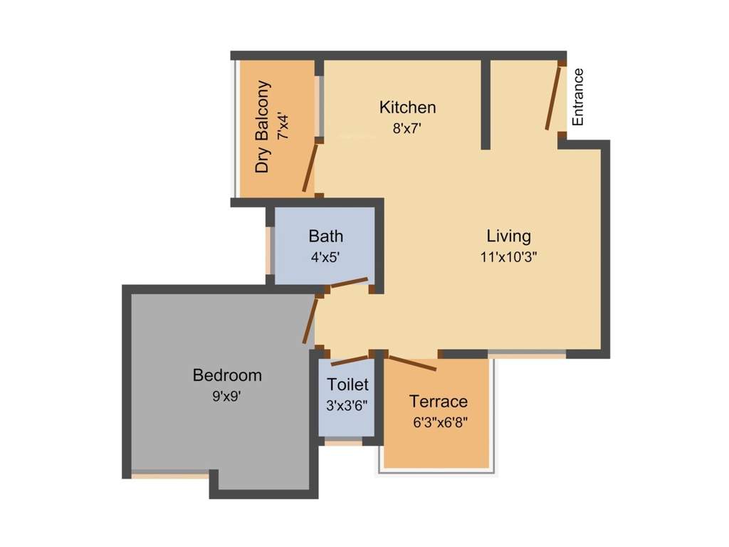 Swaraa Hanging Garden (1BHK+1T (473 sq ft) 473 sq ft)