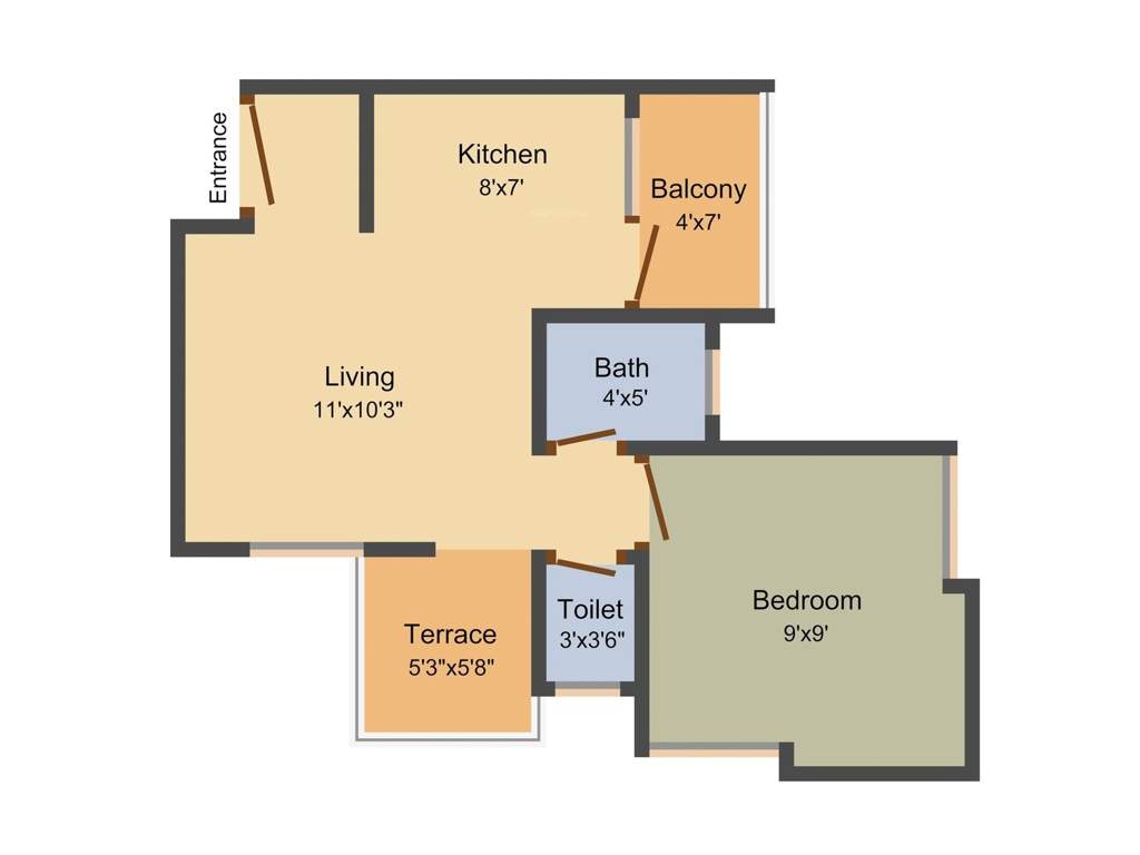 Swaraa Hanging Garden (1BHK+1T (480 sq ft) 480 sq ft)