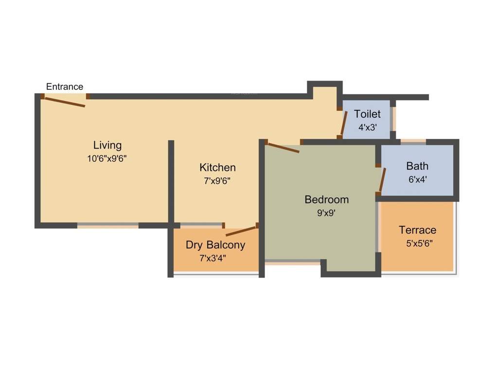 Swaraa Hanging Garden (1BHK+1T (484 sq ft) 484 sq ft)