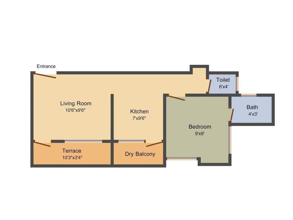Swaraa Hanging Garden (1BHK+1T (486 sq ft) 486 sq ft)