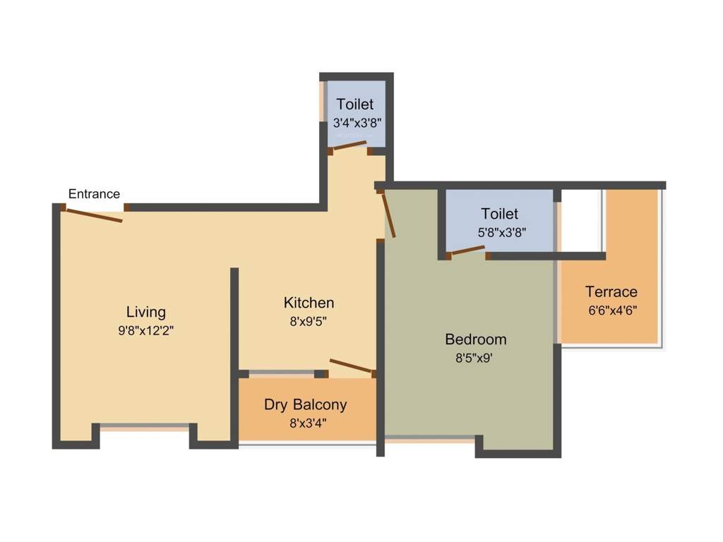 Swaraa Hanging Garden (1BHK+1T (506 sq ft) 506 sq ft)