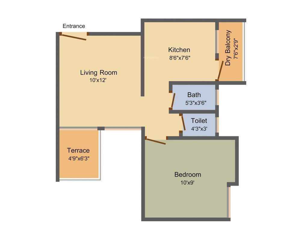 Swaraa Hanging Garden (1BHK+1T (529 sq ft) 529 sq ft)