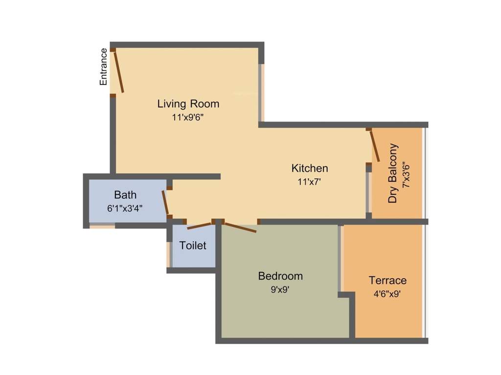 Swaraa Hanging Garden (1BHK+1T (515 sq ft) 515 sq ft)