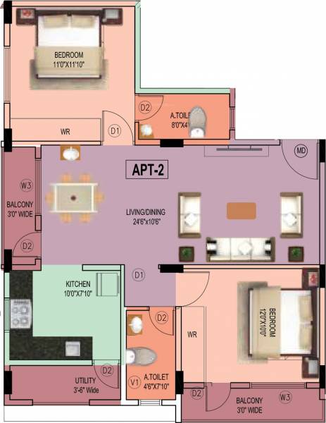 Havelock Ferndale (2BHK+2T (1,023 sq ft) 1023 sq ft) Havelock Ferndale (2BHK+2T (1,023 sq ft) 1023 sq ft)