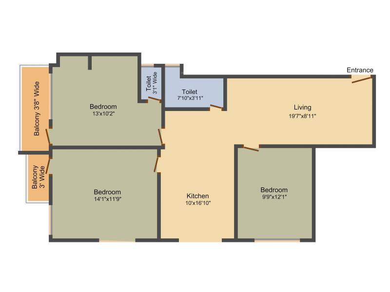 Apex Basushree Housing (3BHK+2T (1,283 sq ft) 1283 sq ft)