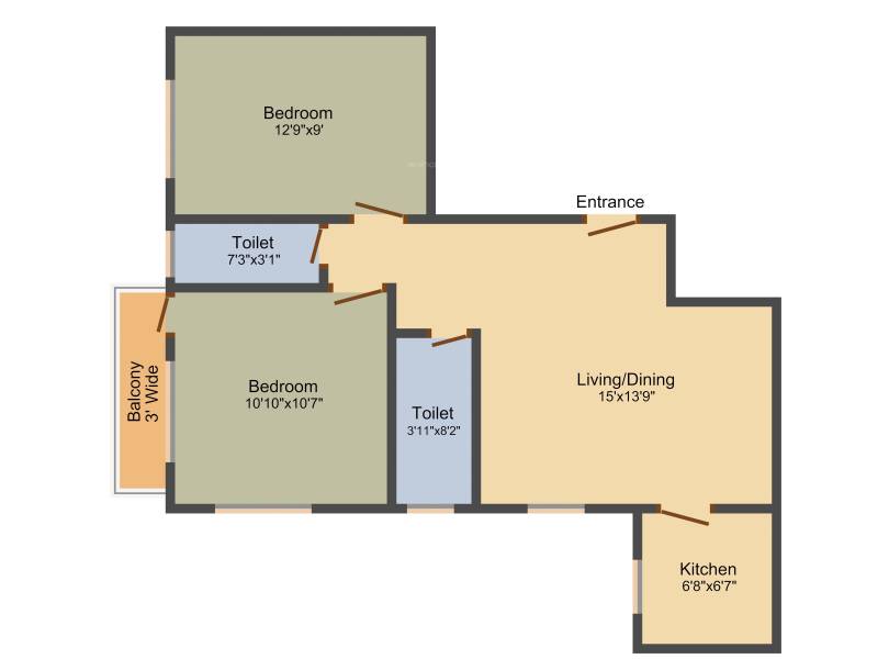 Ethics Sudha Apartment (2BHK+2T (845 sq ft) 845 sq ft)