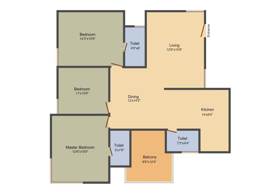 Purnima Platina (3BHK+3T (1,717 sq ft) 1717 sq ft)