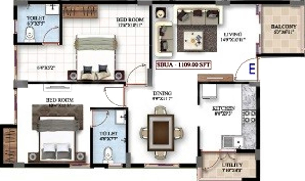 Platina Exotica (2BHK+2T (1,109 sq ft) 1109 sq ft) Platina Exotica (2BHK+2T (1,109 sq ft) 1109 sq ft)