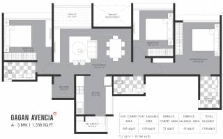 Onyx Gagan Avencia (3BHK+3T (1,338 sq ft) 1338 sq ft)