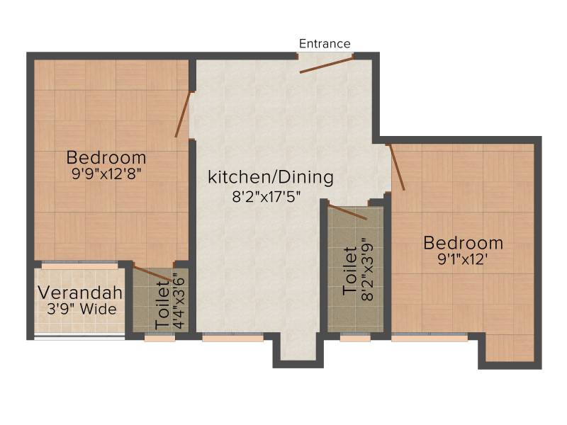 SG Alokananda (2BHK+2T (806 sq ft) 806 sq ft)