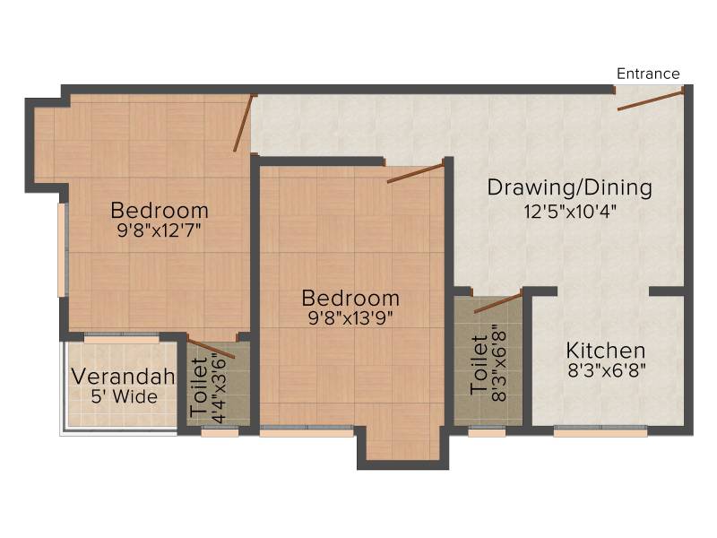 SG Alokananda (2BHK+2T (915 sq ft) 915 sq ft)