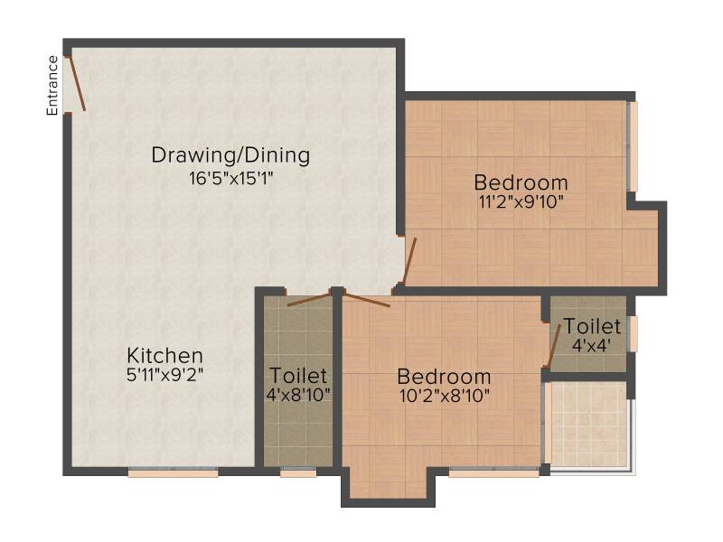 SG Alokananda (2BHK+2T (922 sq ft) 922 sq ft)