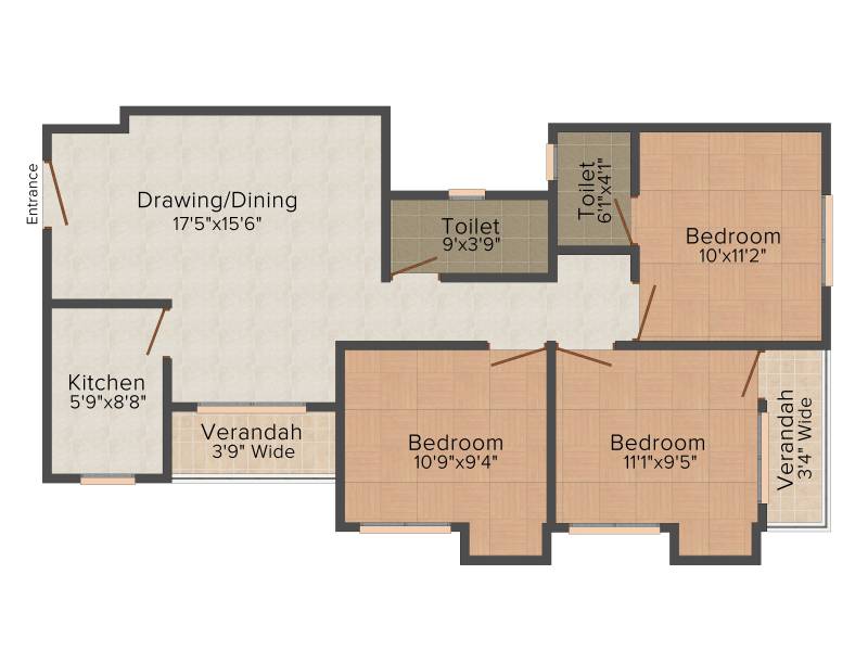 SG Alokananda (3BHK+3T (1,277 sq ft) 1277 sq ft)