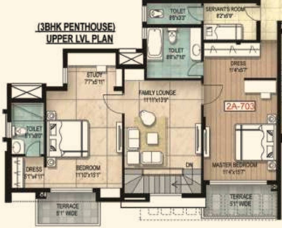 Soul Arista (3BHK+3T (2,459 sq ft) + Servant Room 2459 sq ft)