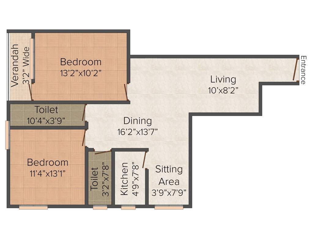 Royal Royal Residency (2BHK+2T (1,098 sq ft) 1098 sq ft)