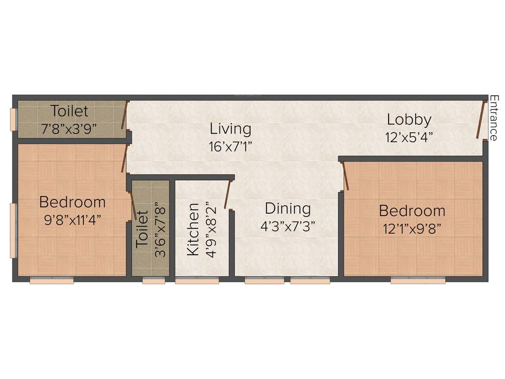 Royal Royal Residency (2BHK+2T (950 sq ft) 950 sq ft)