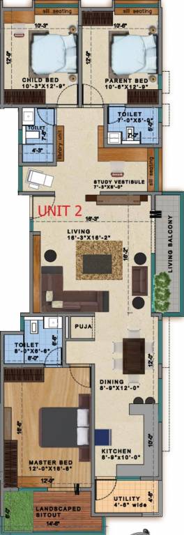 Riteway Irene (3BHK+3T (1,854 sq ft) Study Room 1854 sq ft) Riteway Irene (3BHK+3T (1,854 sq ft) Study Room 1854 sq ft)
