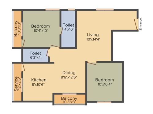 Poomalai SaiPearls (2BHK+2T (1,005 sq ft) 1005 sq ft)