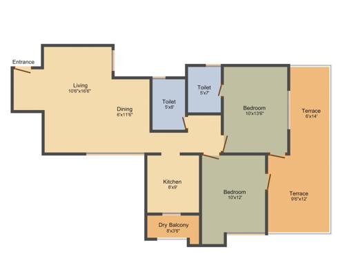 Alcon Golok Vrindavan (2BHK+2T (1,340 sq ft) 1340 sq ft)