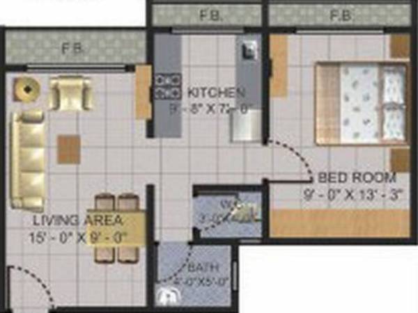 Shikara Estates Phase 1 (1BHK+1T (605 sq ft) 605 sq ft)