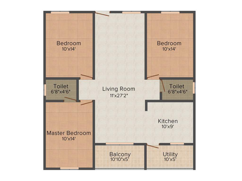 DS DSMAX SHRINE (3BHK+2T (1,540 sq ft) 1540 sq ft)