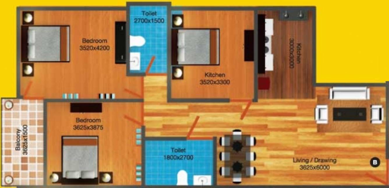 Panchnai Regency (3BHK+2T (1,400 sq ft) 1400 sq ft)