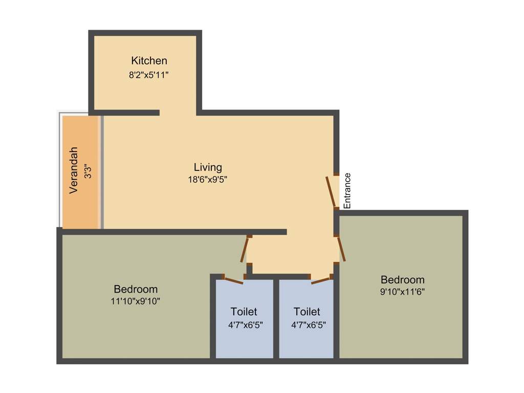 Rajwada Greenshire (2BHK+2T (900 sq ft) 900 sq ft)