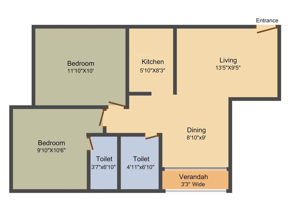 Rajwada Greenshire (2BHK+2T (920 sq ft) 920 sq ft)