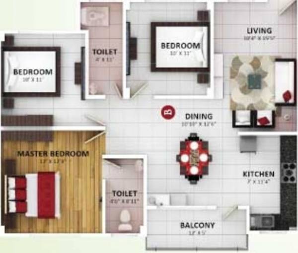 Panchnai Park Phase 1 (3BHK+2T (1,303 sq ft) 1303 sq ft)