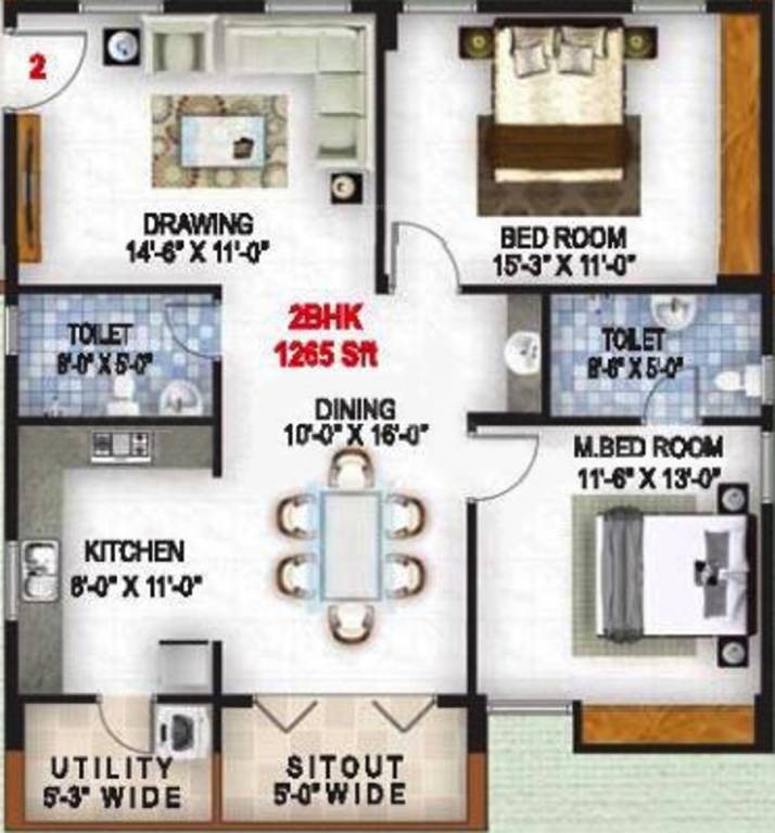 Sri Sai Builders Horamavu Bangalore Sri Sai Jingle Heights (2BHK+2T (1,265 sq ft) 1265 sq ft)