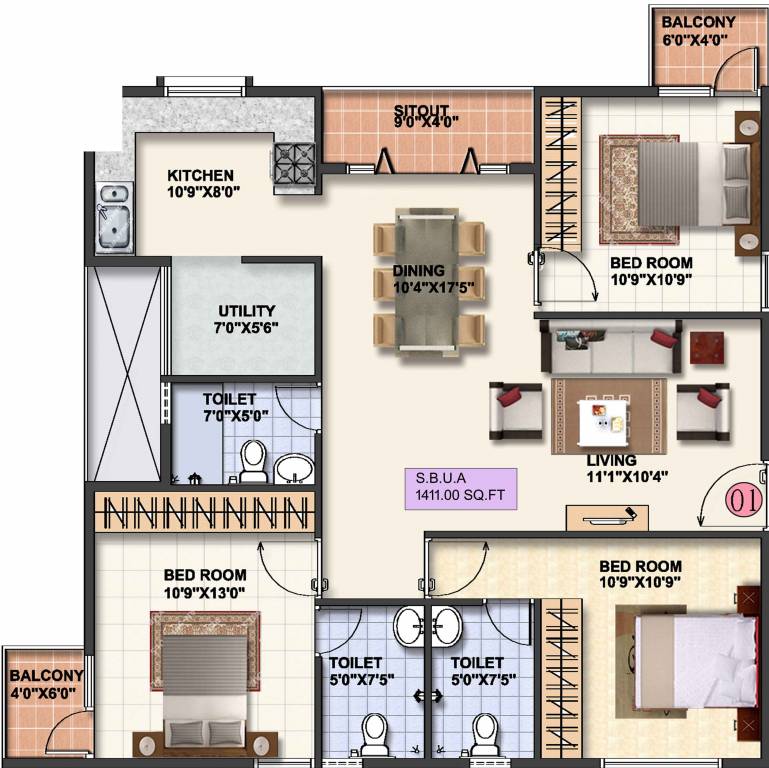Pragna Whistling Woods (3BHK+3T (1,412 sq ft) 1412 sq ft) Pragna Whistling Woods (3BHK+3T (1,412 sq ft) 1412 sq ft)