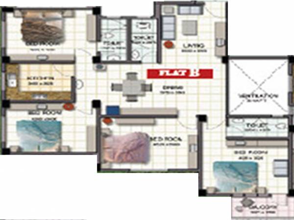 HM Group Royal Garden (4BHK+3T (1,789 sq ft) 1789 sq ft)