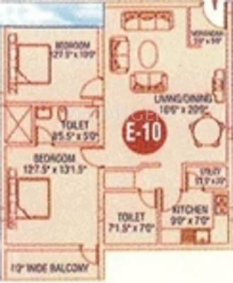 VM Meadows (2BHK+2T (1,247 sq ft) 1247 sq ft)