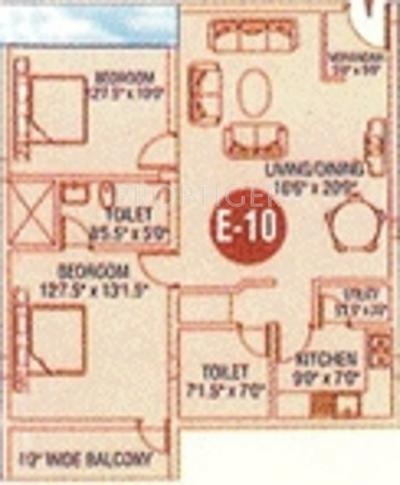 VM Meadows (2BHK+2T (1,247 sq ft) 1247 sq ft)