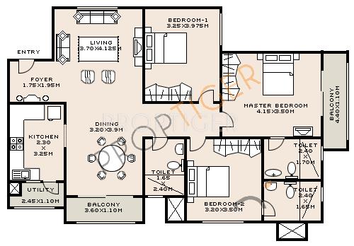 Sobha Hibiscus (3BHK+3T (1,557 sq ft) 1557 sq ft)