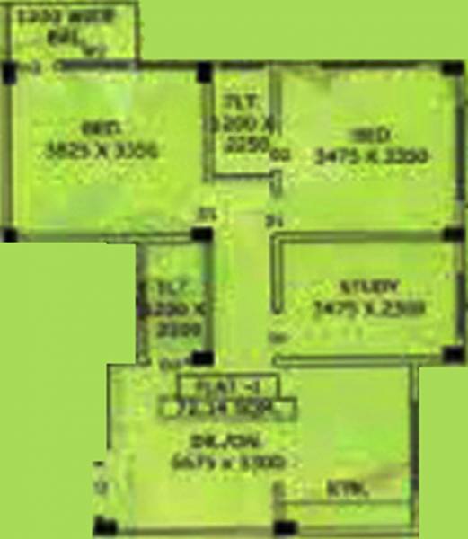 HM Group Vasundhara Vatika (2BHK+2T (1,080 sq ft) + Study Room 1080 sq ft)