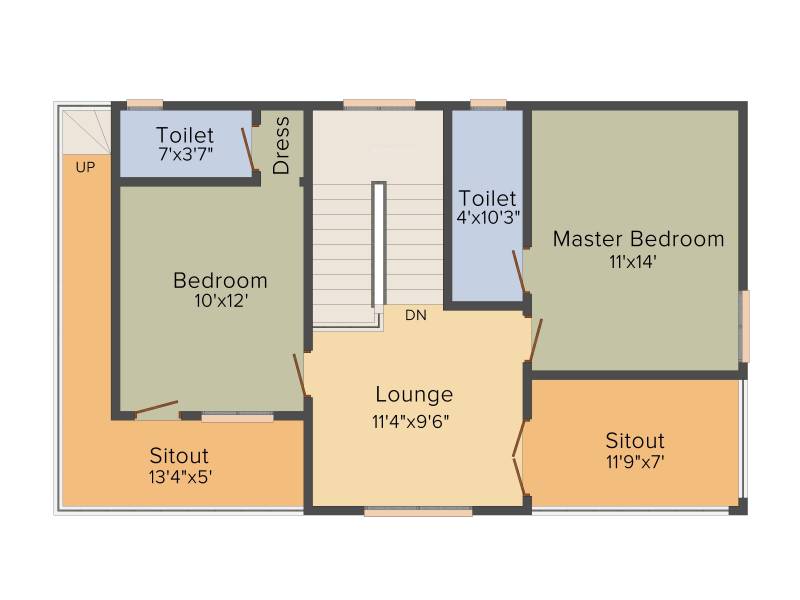 Praneeth Pranav Blooms (3BHK+3T (1,640 sq ft) 1640 sq ft)