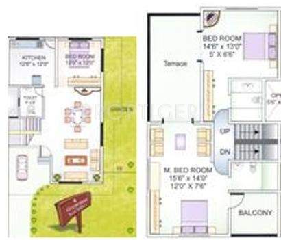 Gulmohar Builders Park Villas Floor Plan (3BHK+3T)