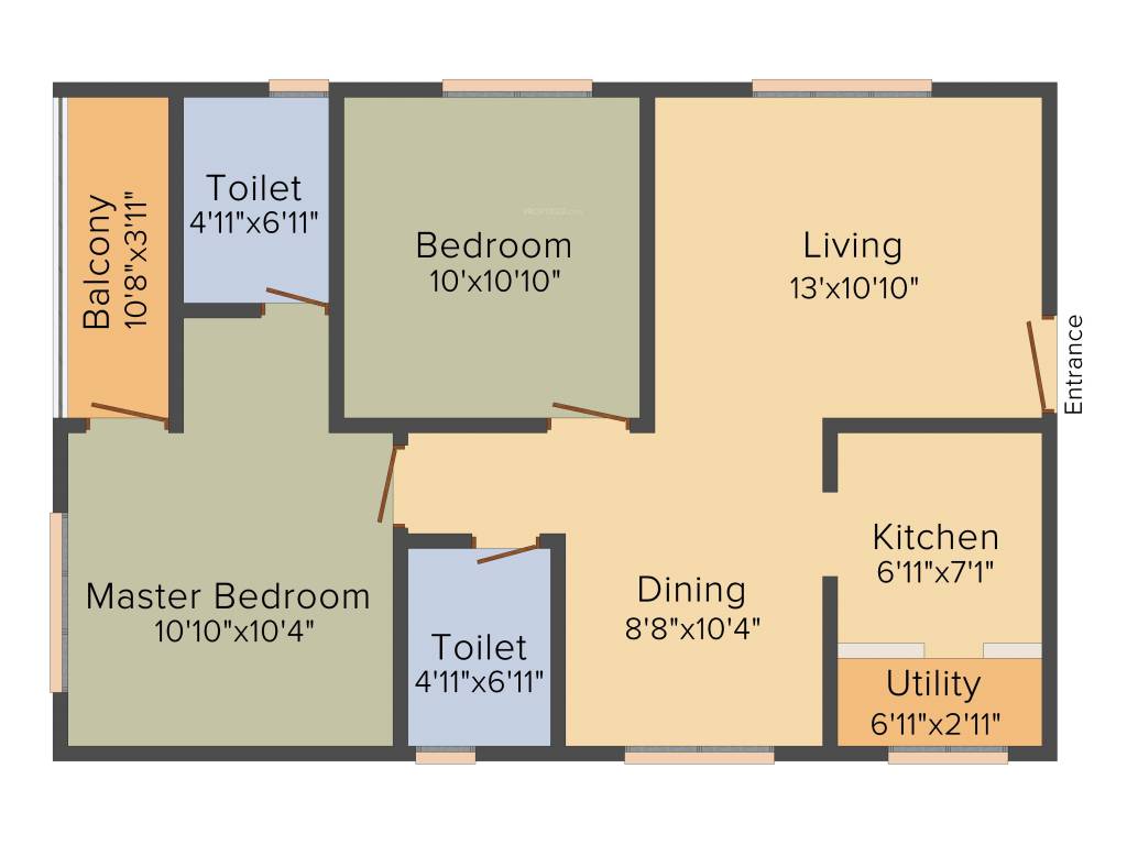 Praneeth Pranav Zenith (2BHK+2T (950 sq ft) 950 sq ft)