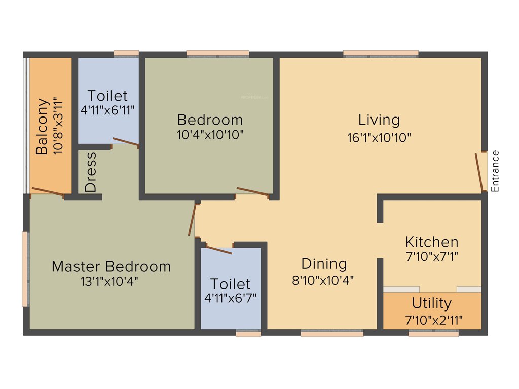 Praneeth Pranav Zenith (2BHK+2T (1,050 sq ft) 1050 sq ft)