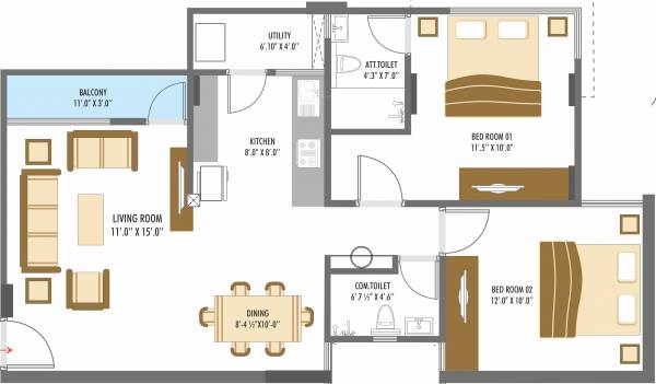 Northway Millenium (2BHK+2T (1,080 sq ft) 1080 sq ft) Northway Millenium (2BHK+2T (1,080 sq ft) 1080 sq ft)