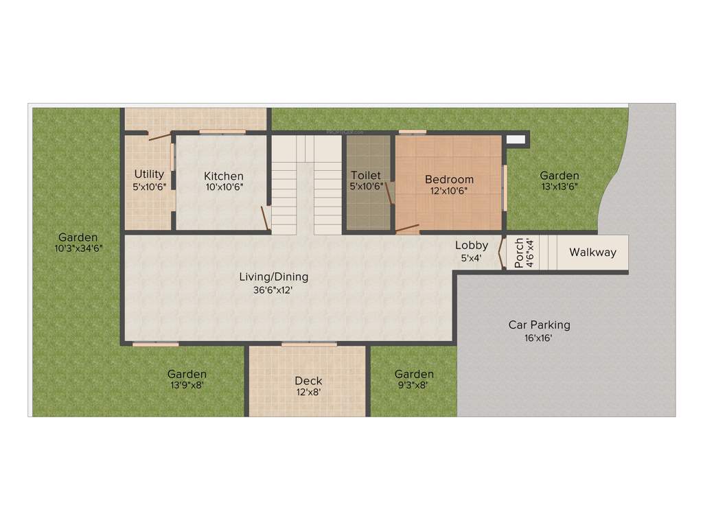 Pooja Wonderful World (3BHK+3T (2,502 sq ft)   Study Room 2502 sq ft)