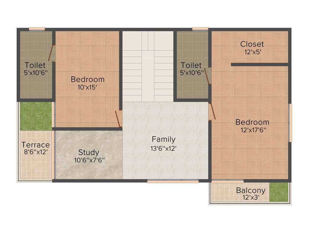 Pooja Wonderful World (3BHK+3T (2,502 sq ft)   Study Room 2502 sq ft)