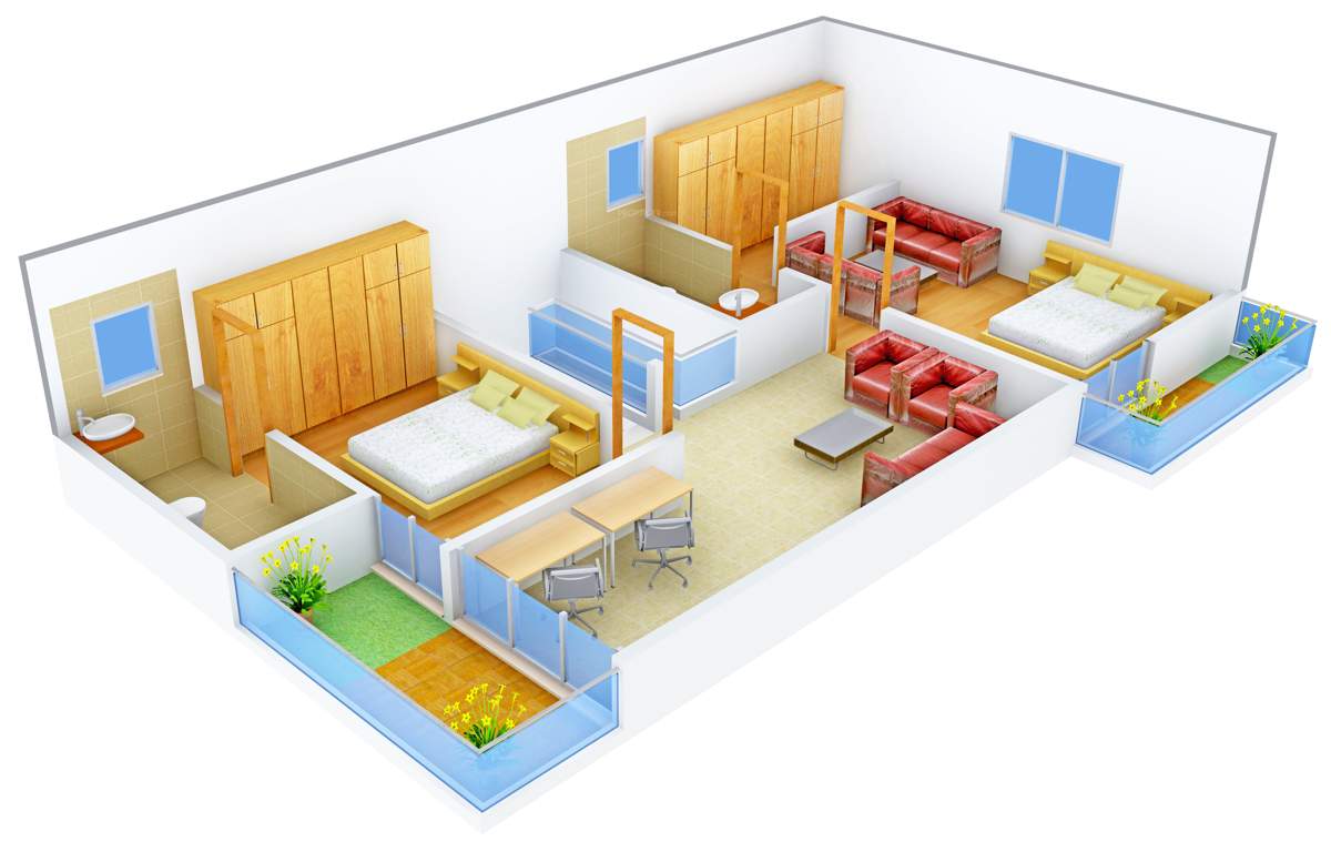 Pooja Wonderful World (3BHK+3T (2,502 sq ft)   Study Room 2502 sq ft)