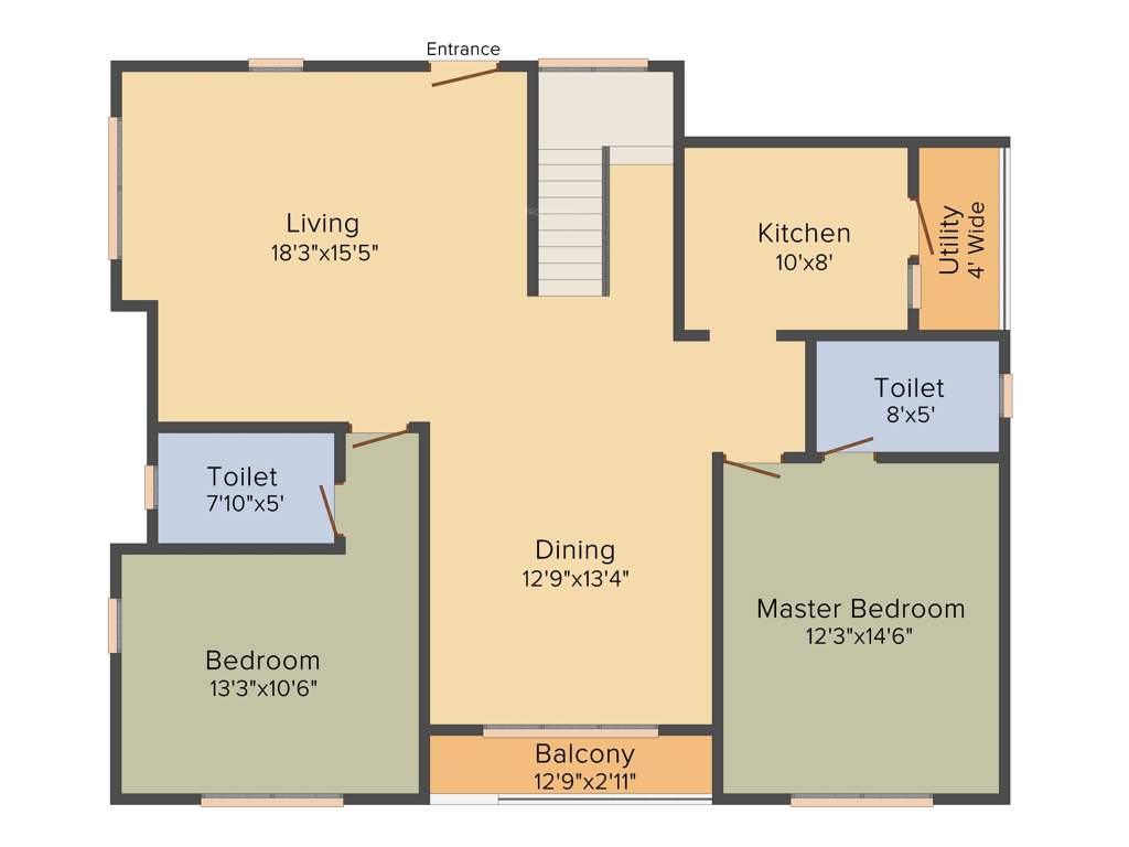 Bengal Swan Court (3BHK+3T (2,580 sq ft) + Study Room 2580 sq ft)
