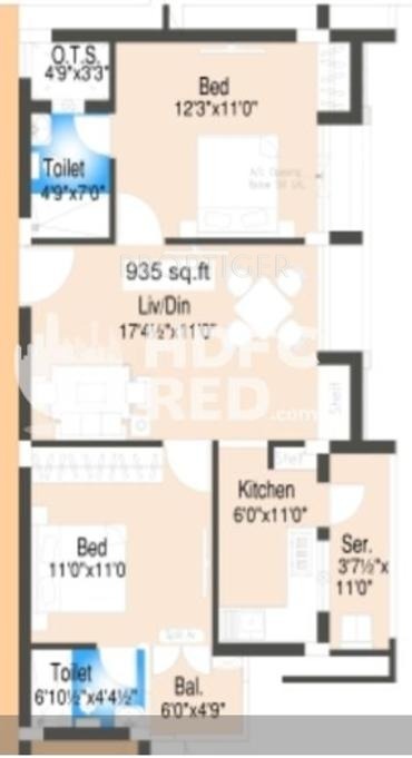 Oracle Oracle Residency (2BHK+2T (935 sq ft) 935 sq ft)