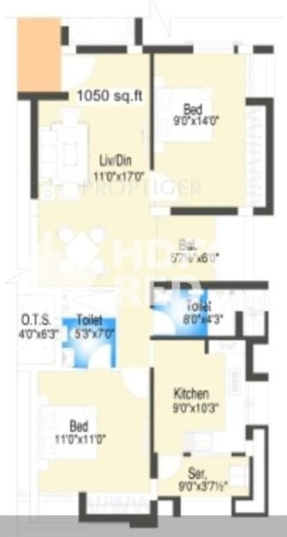 Oracle Oracle Residency (2BHK+2T (1,050 sq ft) 1050 sq ft)