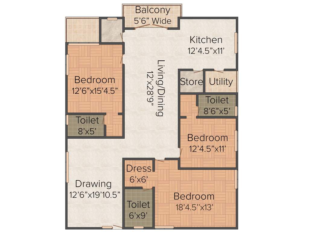Omsree Patel Rainbow Ville (3BHK+3T (2,409 sq ft)   Pooja Room 2409 sq ft)