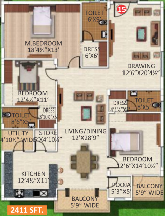 Omsree Patel Rainbow Ville (3BHK+3T (2,411 sq ft) Pooja Room 2411 sq ft) Omsree Patel Rainbow Ville (3BHK+3T (2,411 sq ft) Pooja Room 2411 sq ft)